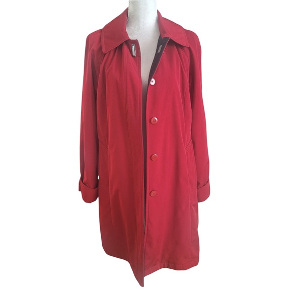 Rain Jacket Winter Raincoat Water Resistant Nautica Plaid Lining Rain Coat Sz S - Picture 2 of 12